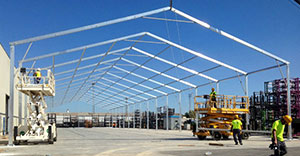 Instalación de carpas en Zaragoza